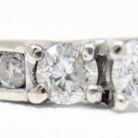 14K White Gold .65tcw 7 Diamond Engagement Ring -Size 3.75