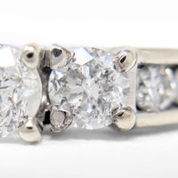 14K White Gold .65tcw 7 Diamond Engagement Ring -Size 3.75