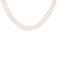 13K Gold Double Strand Pearl 15” Choker Necklace