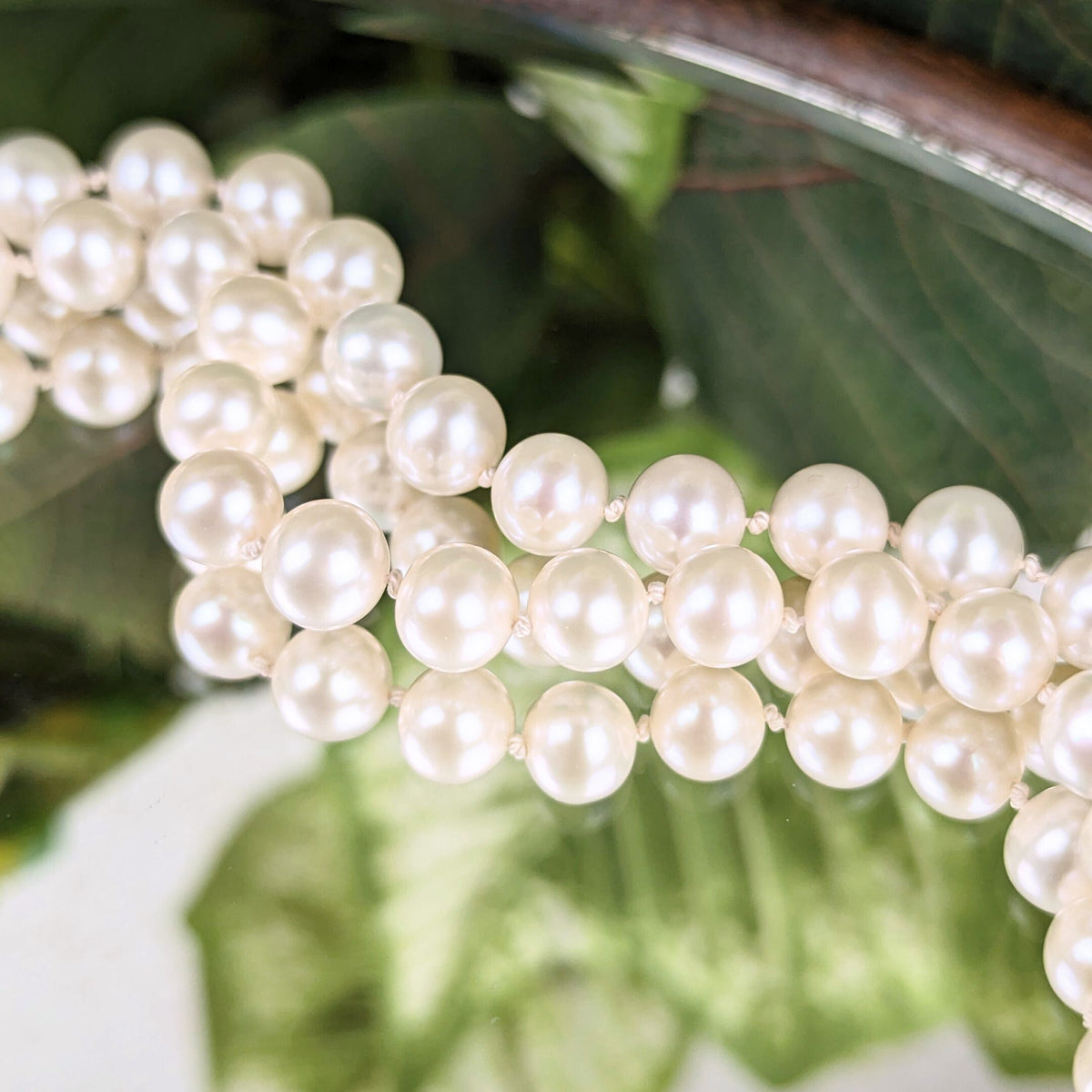 13K Gold Double Strand Pearl 15” Choker Necklace