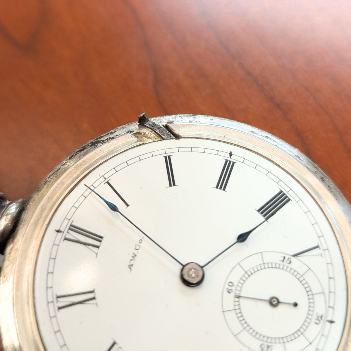 American Watch Co Sterling 1883 18s 7j Coin Silver Pocket Watch (Running)