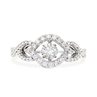 13K White Gold Dancing Diamond Engagement Ring - Size 7