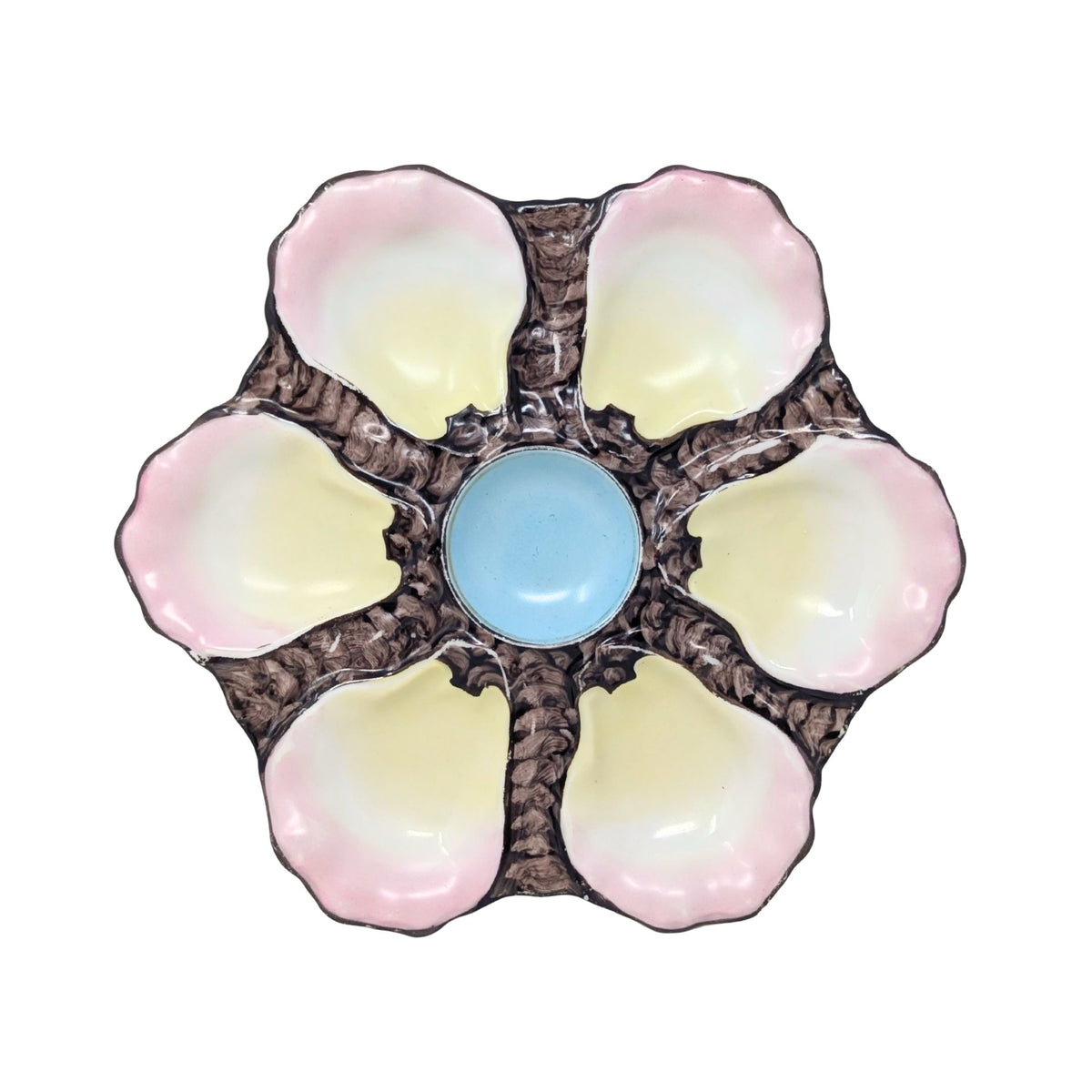 Antique 19th c. French Porcelain Oyster Plate