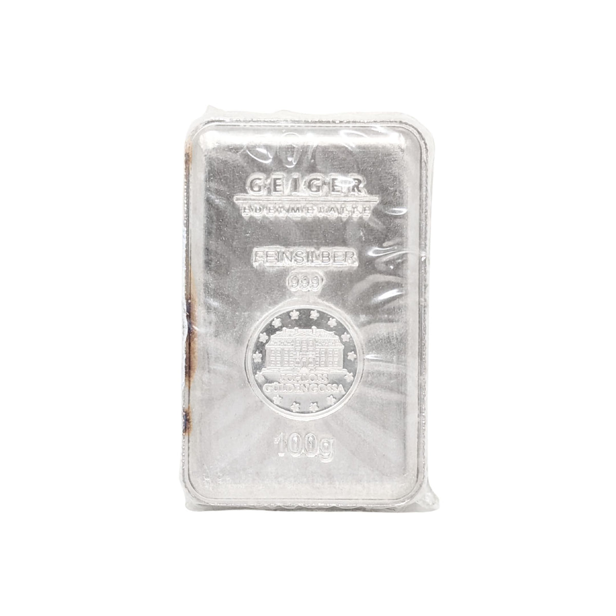 100 Gram GEIGER EDELMETALLE .999 Silver Bar Ingot *Sealed*
