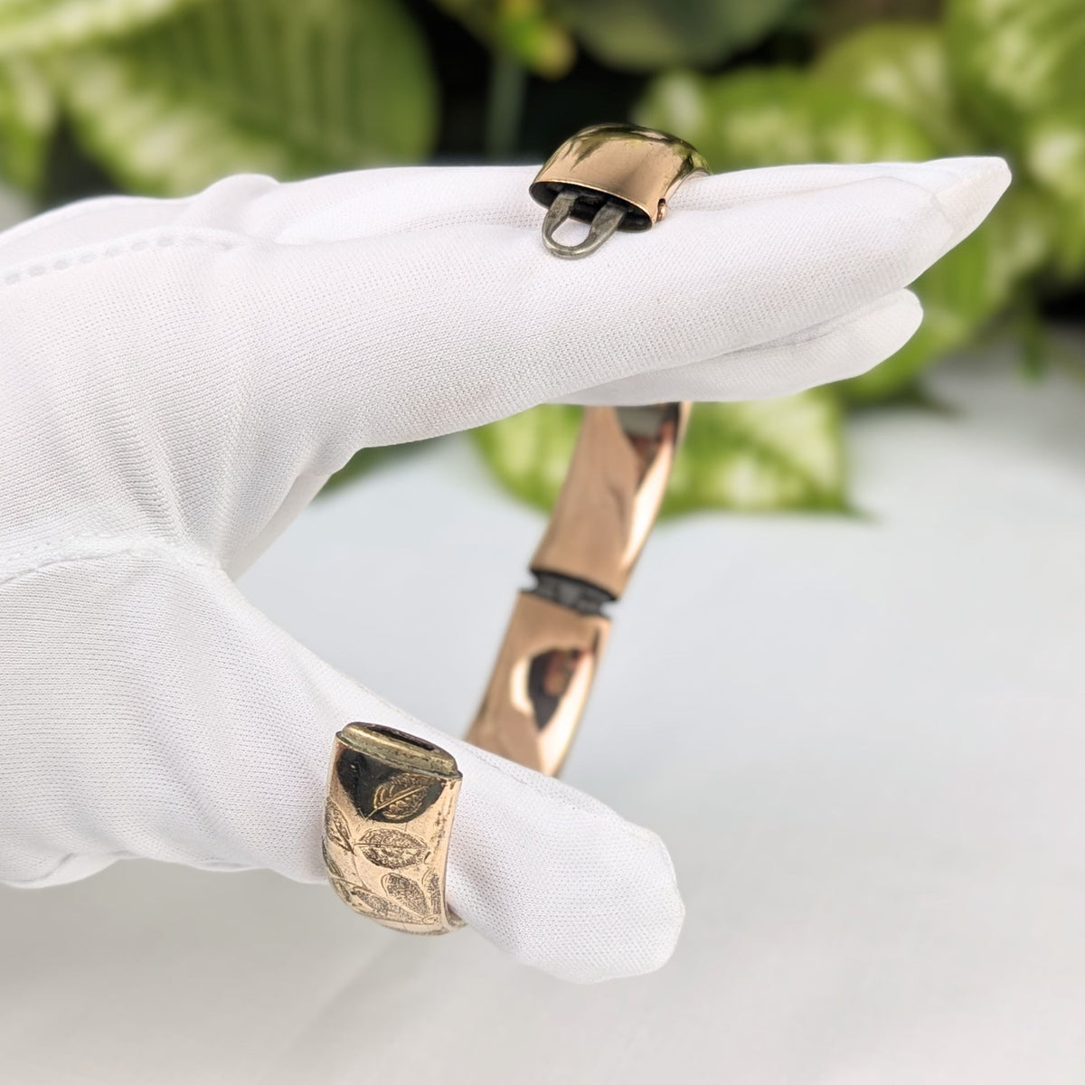 M.L. & Co Victorian Gold Filled Butterfly Repousse 14mm Bangle Bracelet
