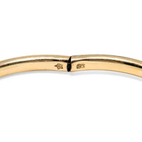 B.A. Ballou 1950’s 12K Gold Filled Hinged Baby Bangle Bracelet, "TLB" Monogram