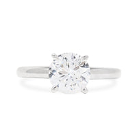 Leo Schachter 14K White Gold/Platinum 1.0ct Natural Diamond Solitaire Ring