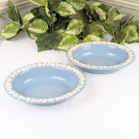 Wedgwood Queensware Cream Color on Lavender Oval Vegetable Bowls (Pair)