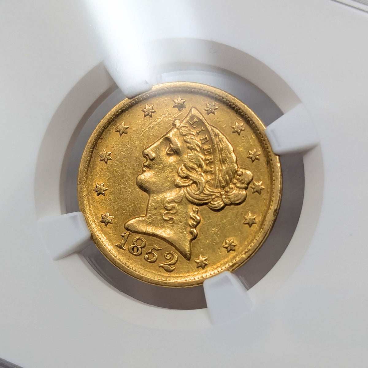 1852-D NGC $5 Gold Liberty AU Details