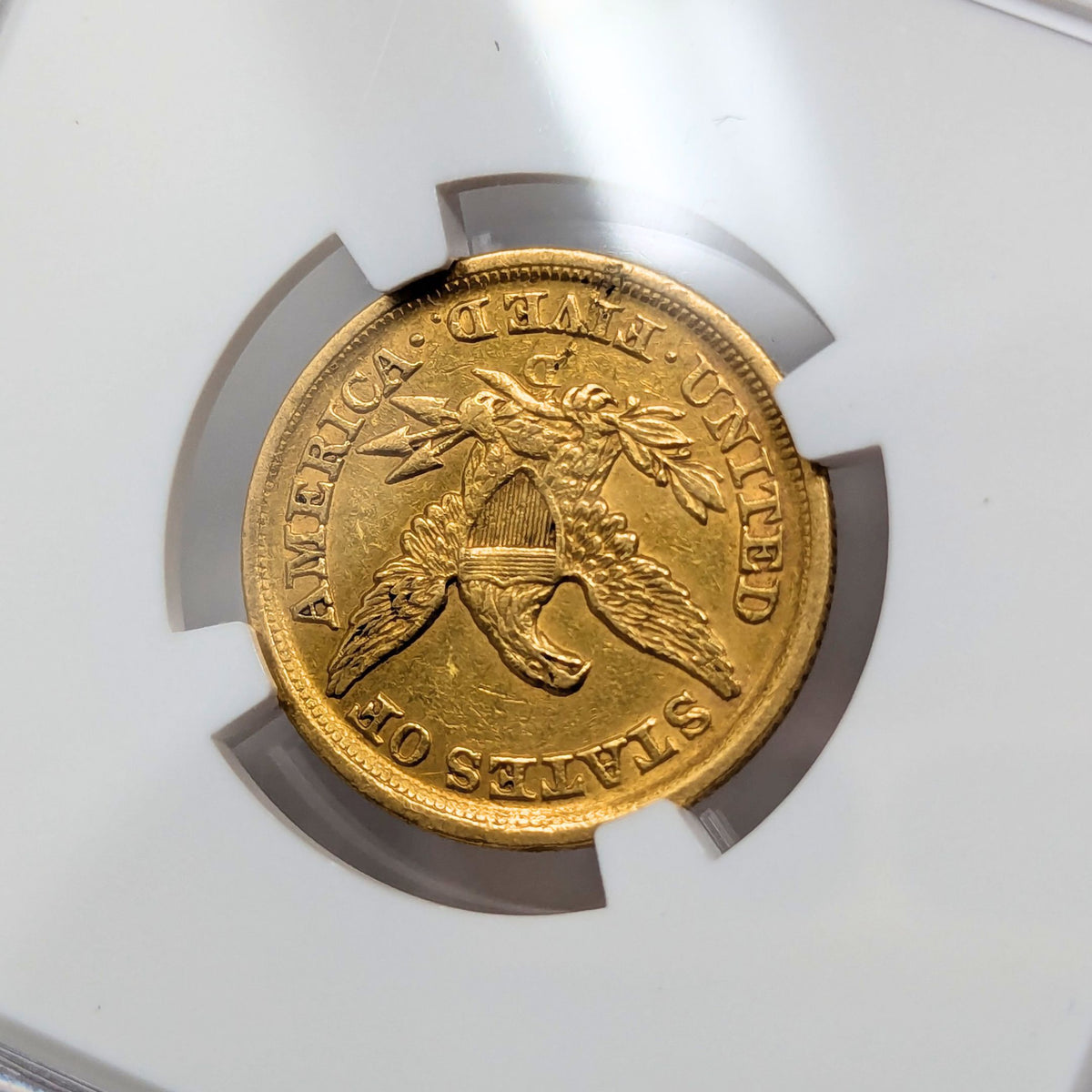 1852-D NGC $5 Gold Liberty AU Details