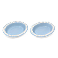 Wedgwood Queensware Cream Color on Lavender Oval Vegetable Bowls (Pair)