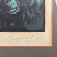 Heinrich Carl "Nocturne" Original Signed Woodblock Print, c. 1920