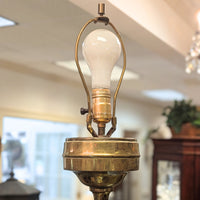 1849 Austrian Electrified 41" Grand Brass Oil Lamps (Pair)