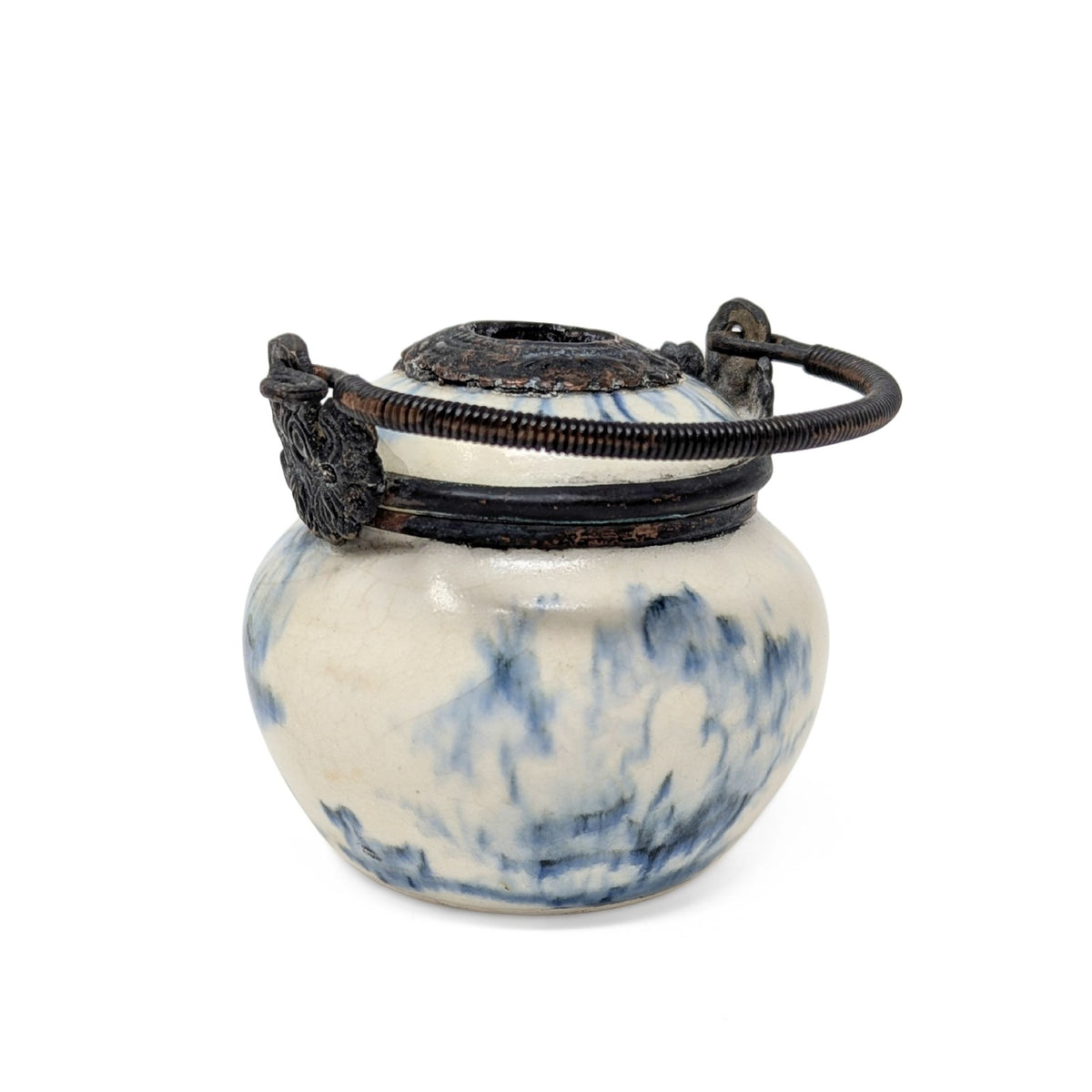 Antique Chinese "Bleu de Hue" Porcelain Herbal Pot