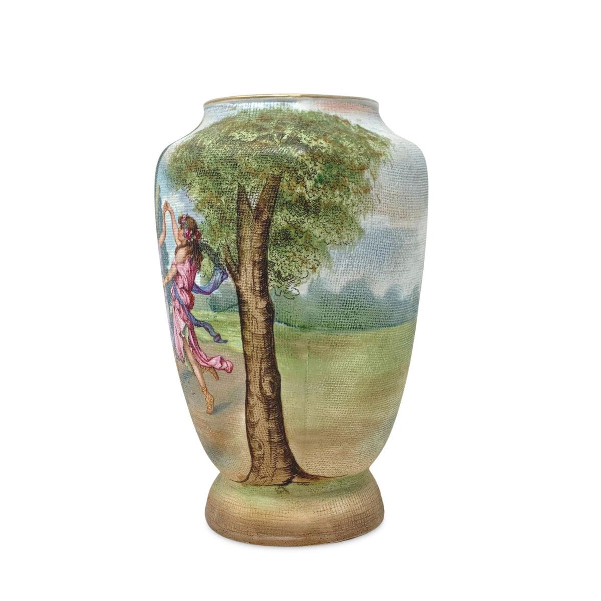 Royal Bayreuth Ca. 1900 Dancing Muses Tapestry Vase