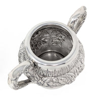 Antique S. Kirk & Son Sterling Repousse 3pc Tea Service 474F, Hand Decorated