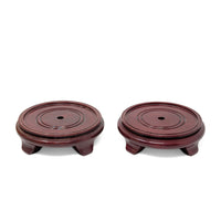 Pair of Pâte-sur-Pâte Porcelain Vases with Decorative Wood Stands