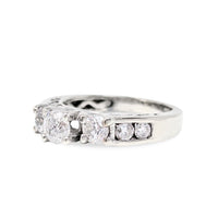 14K White Gold .65tcw 7 Diamond Engagement Ring -Size 3.75