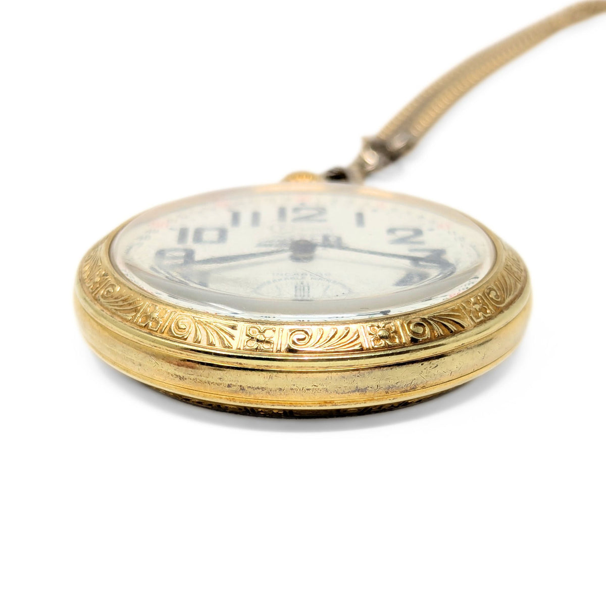 Kaltron Incabloc Railway Themed 17j GF Swiss Pocket Watch (Running)