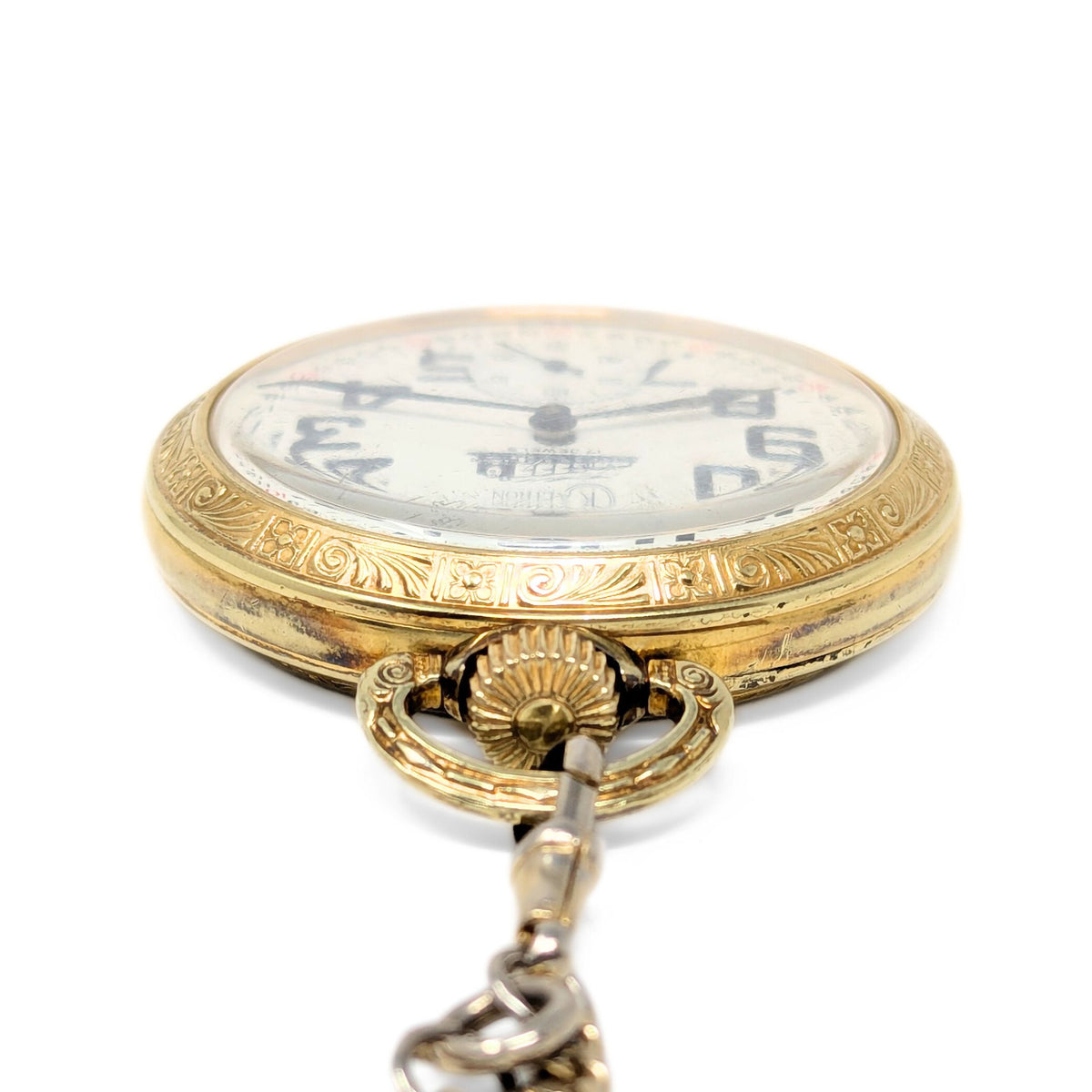 Kaltron Incabloc Railway Themed 17j GF Swiss Pocket Watch (Running)