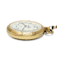 Kaltron Incabloc Railway Themed 17j GF Swiss Pocket Watch (Running)