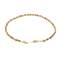 13K Gold Solid Diamond Cut 3.1mm 8 5/8” Rope Bracelet