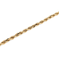 13K Gold Solid Diamond Cut 3.1mm 8 5/8” Rope Bracelet