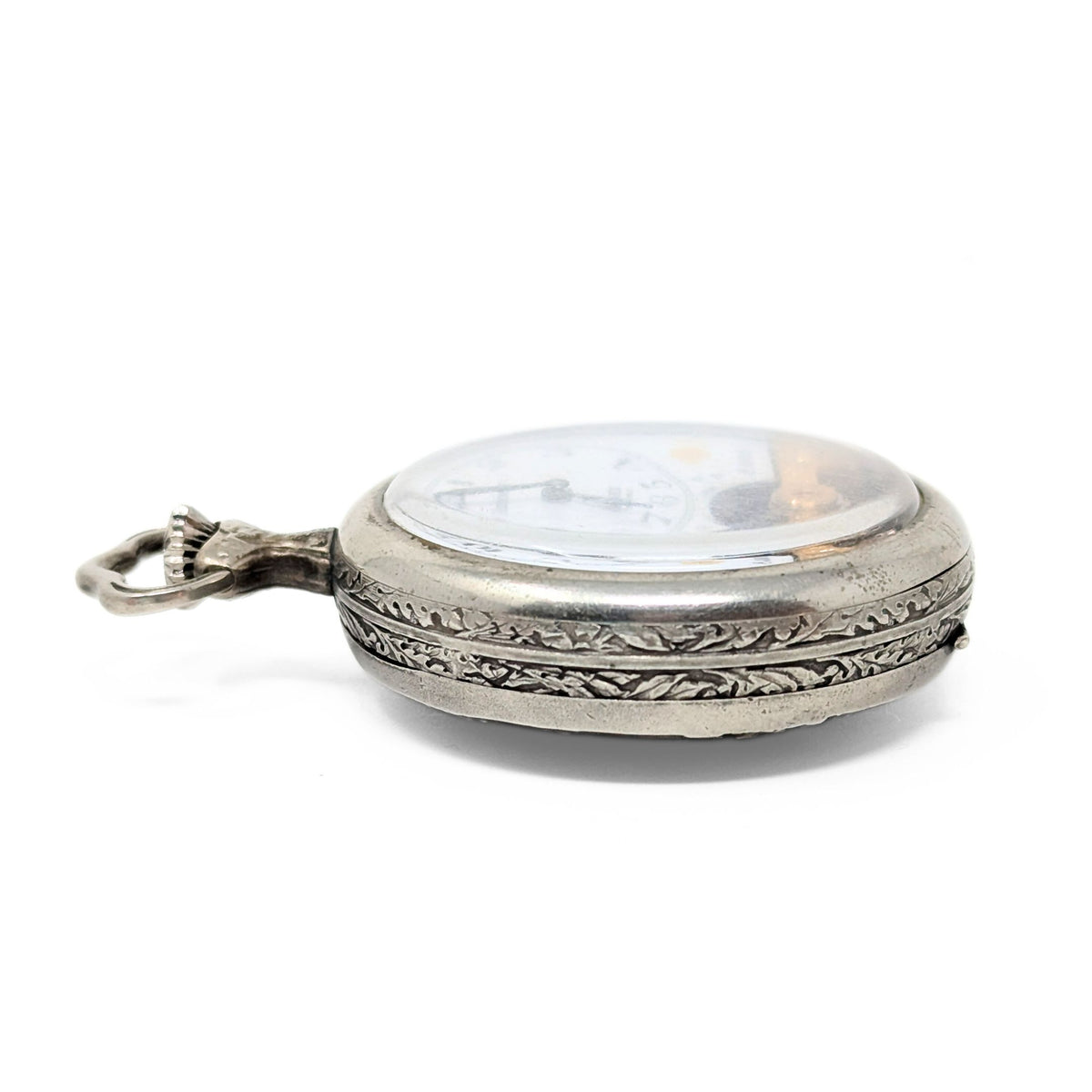 Hebdomas Arnex 8-Day 15j Nickel Hunter Theme Pocket Watch (Running)