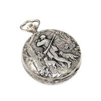 Hebdomas Arnex 8-Day 15j Nickel Hunter Theme Pocket Watch (Running)