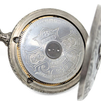 Hebdomas Arnex 8-Day 15j Nickel Hunter Theme Pocket Watch (Running)