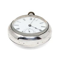 American Watch Co Sterling 1883 18s 7j Coin Silver Pocket Watch (Running)