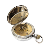 American Watch Co Sterling 1883 18s 7j Coin Silver Pocket Watch (Running)
