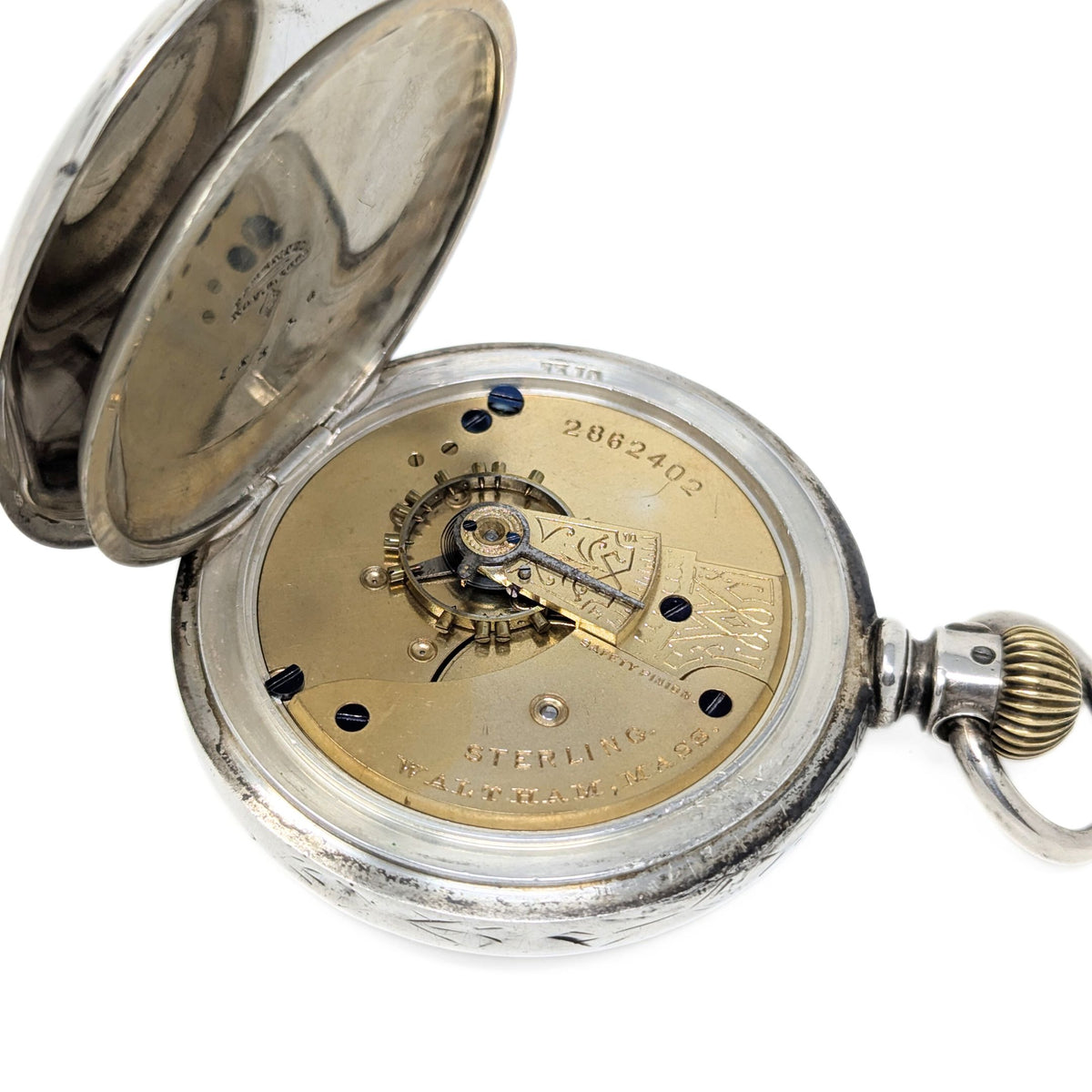 American Watch Co Sterling 1883 18s 7j Coin Silver Pocket Watch (Running)