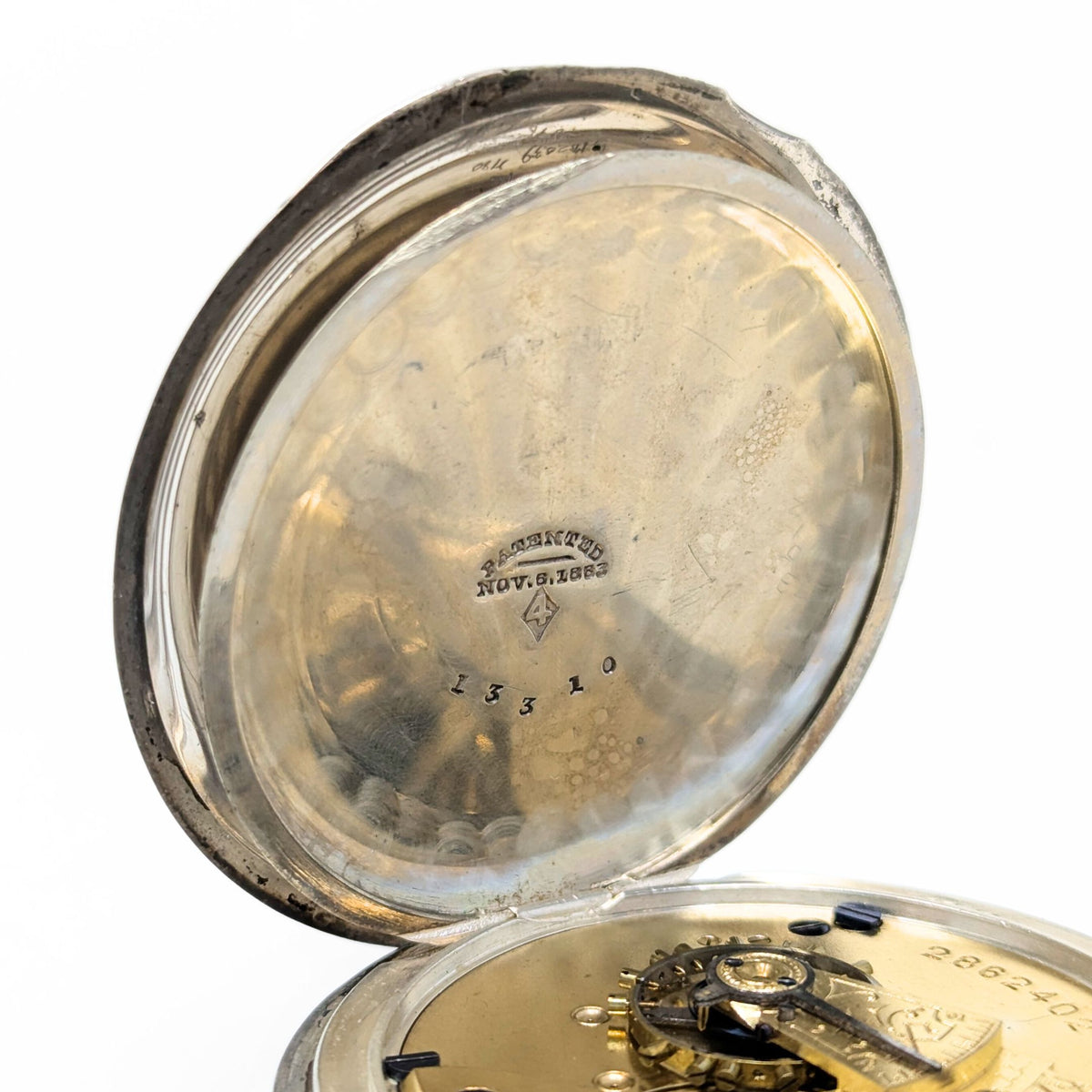 American Watch Co Sterling 1883 18s 7j Coin Silver Pocket Watch (Running)