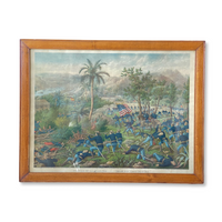 Spanish-American War Framed Antique Chromolithograph