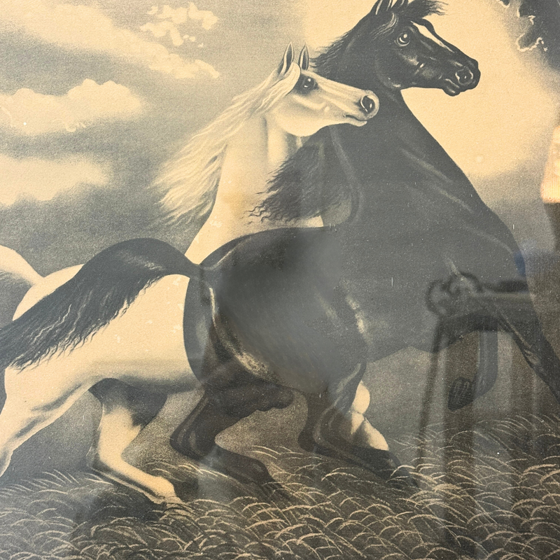 "Spirited Horses" by Henry LeRoy Lithograph, ca. 1900