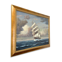 Clipper Ship Oil on Canvas by J. Winfried, ca. 1950