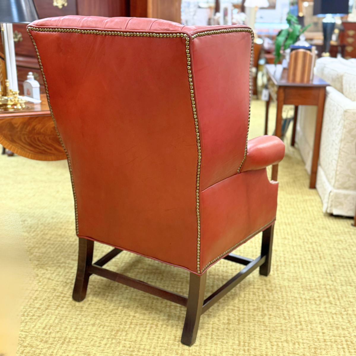 Tufted Leather Wingback Chair