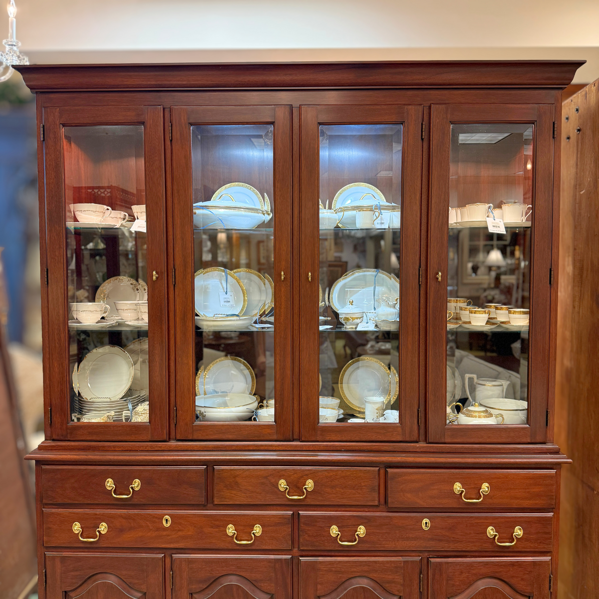Henkel Harris Mahogany 2pc China Cabinet