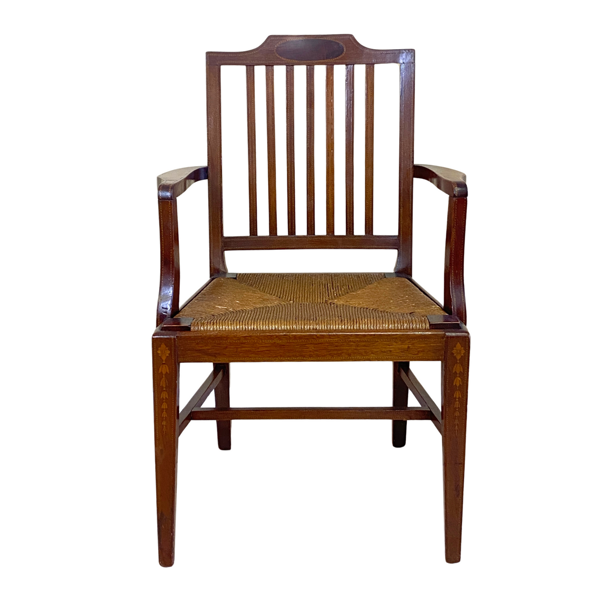 Edwardian Hepplewhite Inlaid Dining Chairs (4)