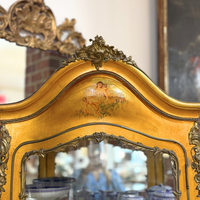 French Antique Hand Painted & Gilt Vitrine