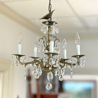 Vintage Italian 5-Light Brass Chandelier