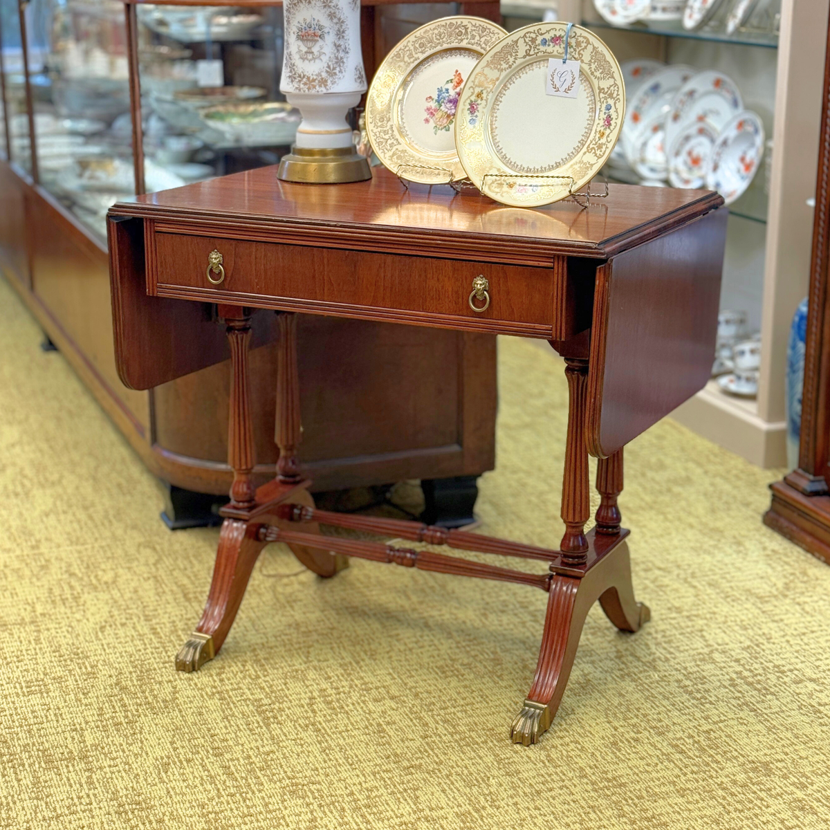 Vintage Sheraton Cherry Petite Library Table