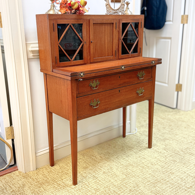 Vintage Mahogany Flip-Top Petite Butler's Secretary