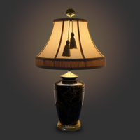 Contemporary Black & Gold Asiatic Lily Table Lamp