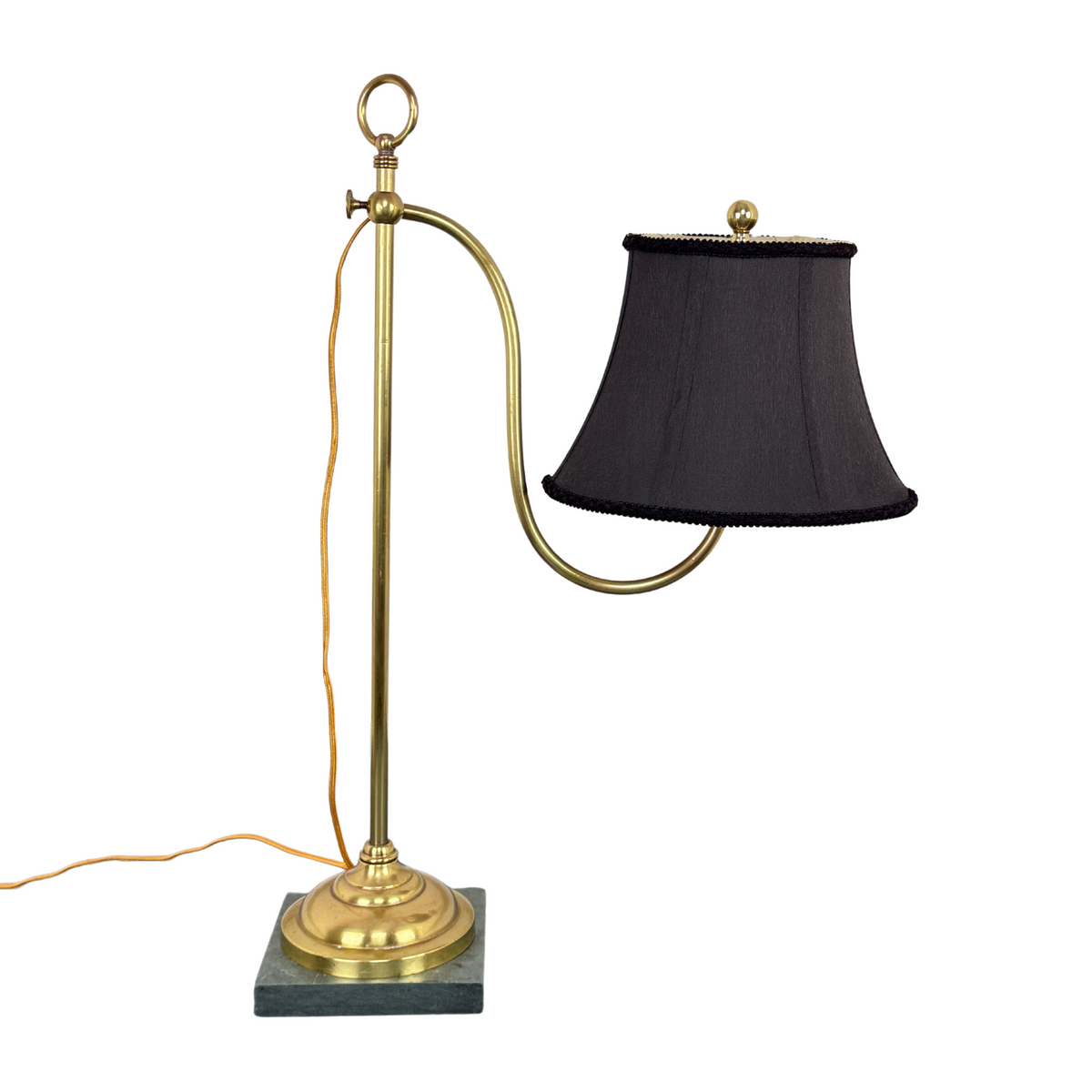 1940's Brass & Marble Swing-Arm Lamp