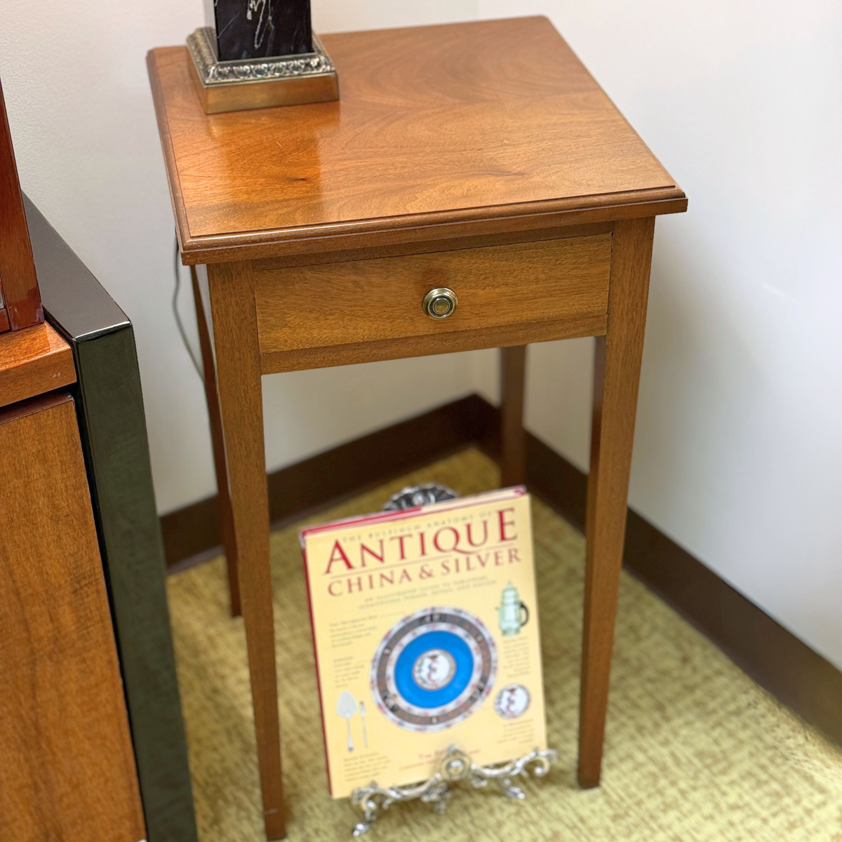Vintage Walnut Single Drawer Stand