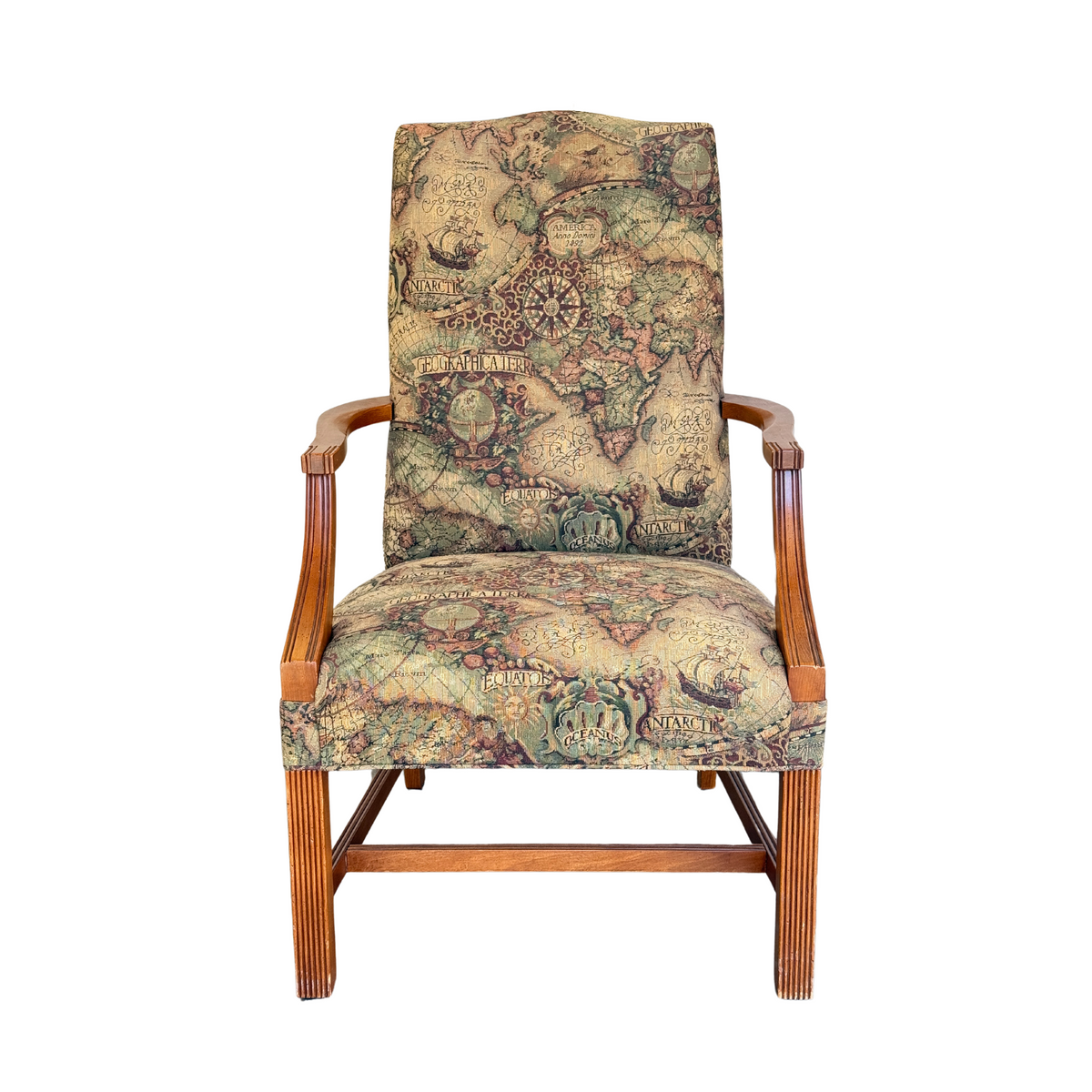 Fairfield Old World Map Armchair