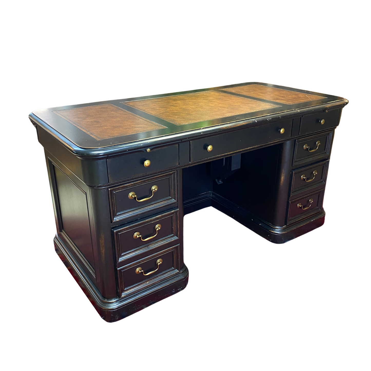 Heckman Leather-Top Junior Executive Desk