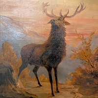 H.A.H. 1890 Elk Oil Painting